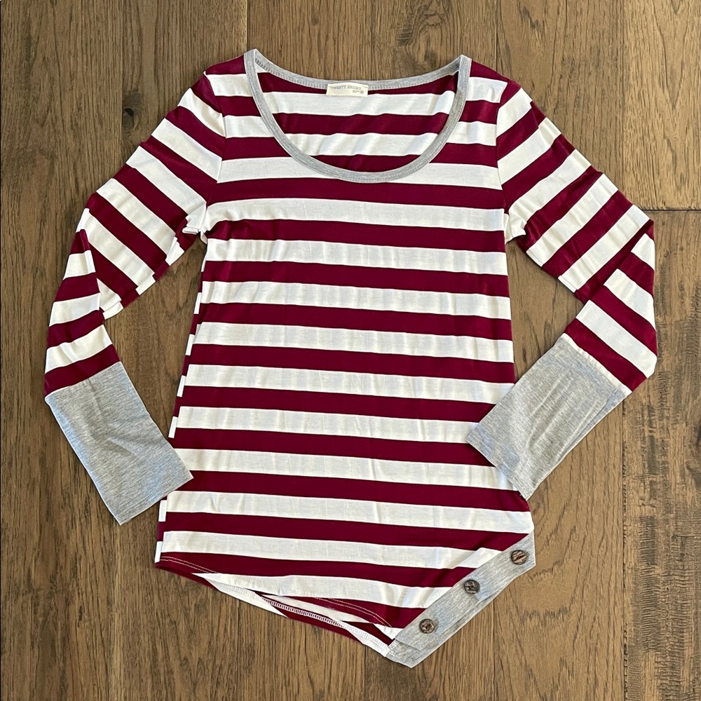 Women’s twenty second Red and White Striped Blouse